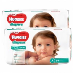 Combo 2 gói Tã dán siêu cao cấp Huggies Platinum L 54 miếng