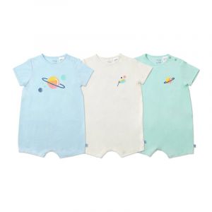Set 3 bộ WOW bamboo bodysuit bé trai hình vũ trụ 12-18m
