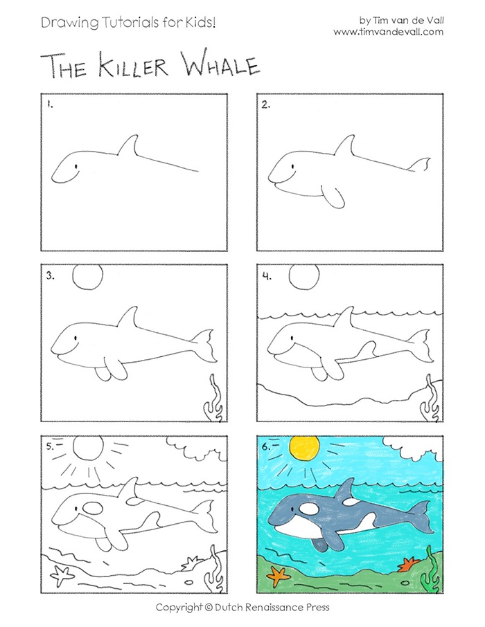 Bé vẽ cá voi