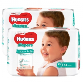 Combo 2 gói Tã dán siêu cao cấp Huggies Platinum XL 44 miếng