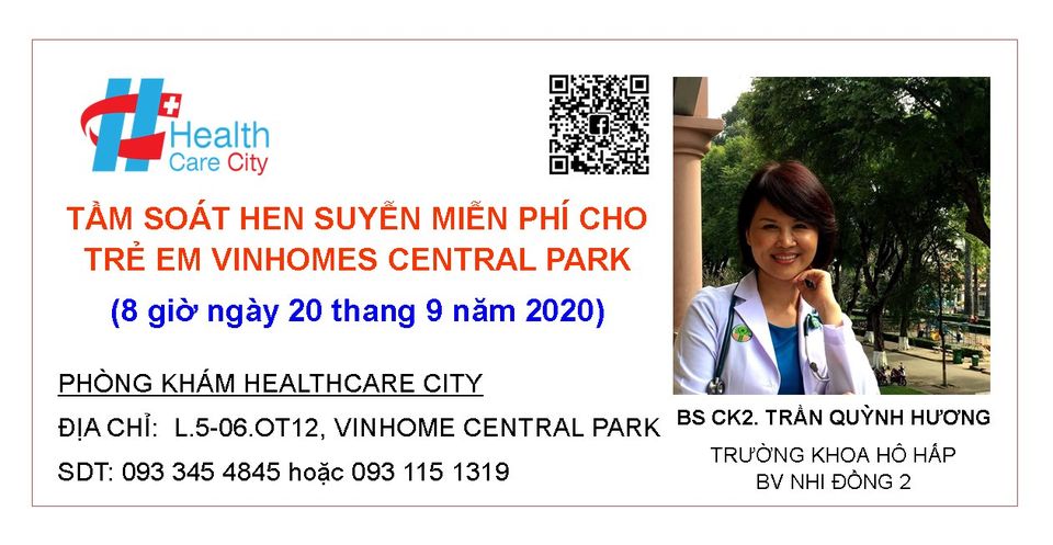 Tầm soát hen suyễn miễn phí cho trẻ em Vinhomes Central Park