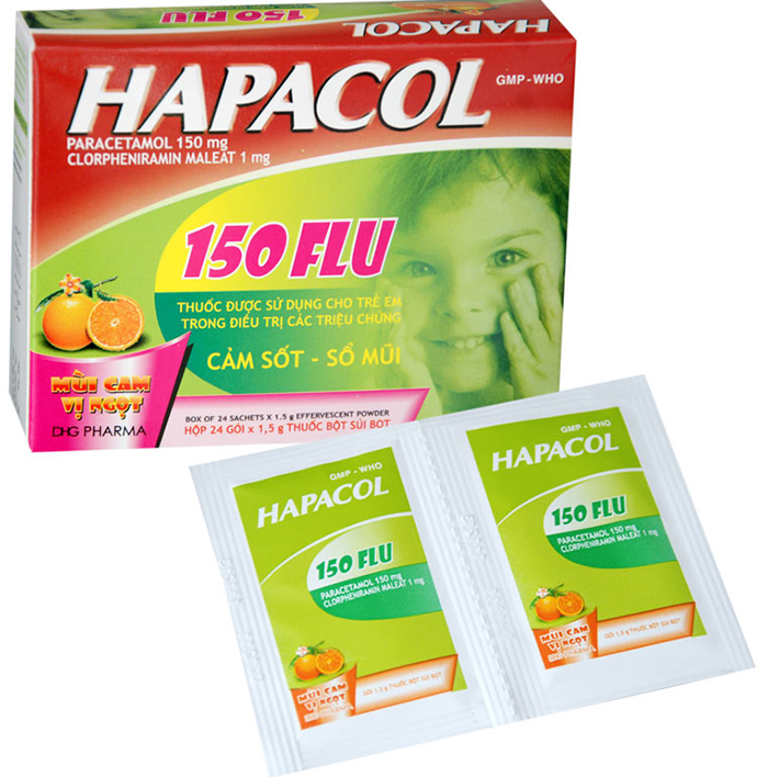 thuốc hạ sốt cho trẻ hapacol 150mg
